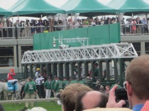 2011 Kentucky Derby - View of Starting Gate from 100 Level Seats   